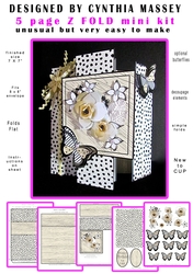 Double Front Z Fold Cream Flowers