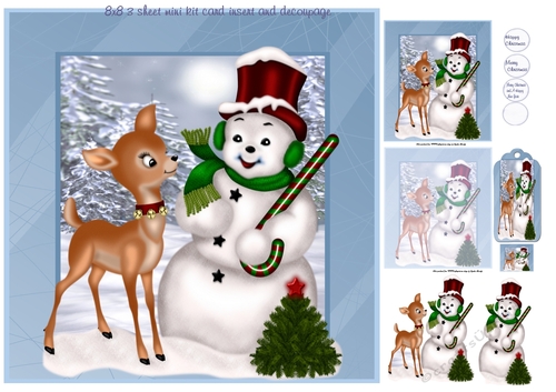 8x8 Christmas snowman  mini kit
