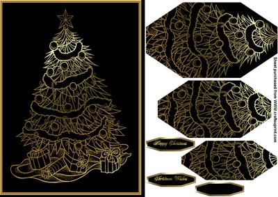Gold and Black Christmas Tree