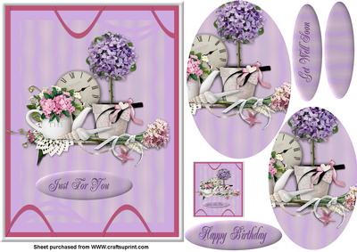 Shelf with Flowers and Clock