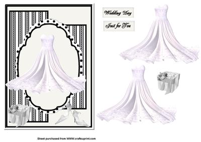 Wedding Dress Black and White Frame