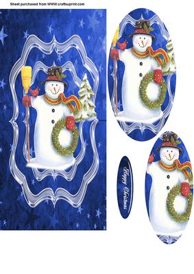 Christmas Snowman Verical Fold Back