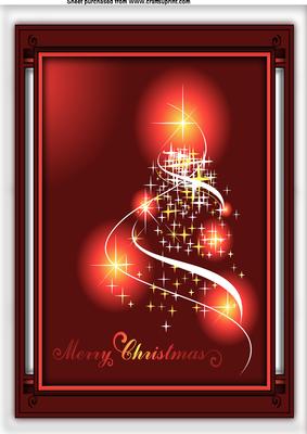 Red and Orange Christmas Card