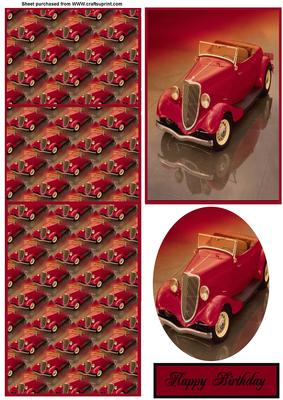 Classic Car Easel Card