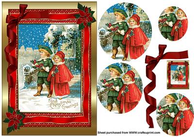 Christmas Framed Girl and Boy