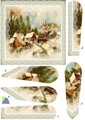 Christmas Cottages Snow Scenery
