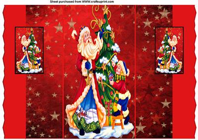 Santa 5 Panel Fold Back Card