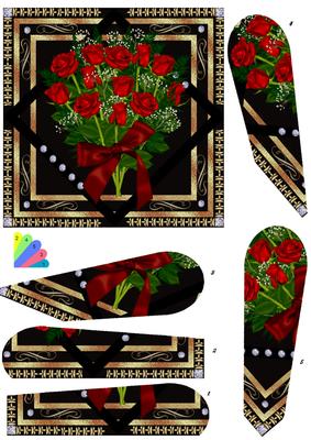 Rose Fan Card
