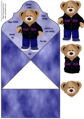 Diamond Top Spring Card Teddy