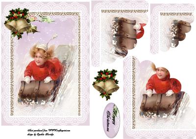 Christmas Girl on Sledge