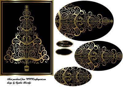 Christmas Tree Black and Gold