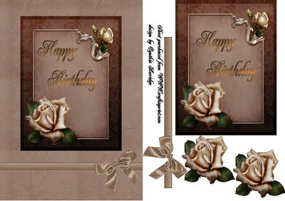 Cream Rose Birthday Card
