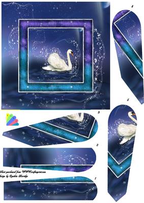 Swan Fan Shaped Card