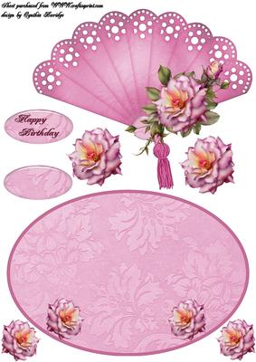 Pink Fan Wobble Card