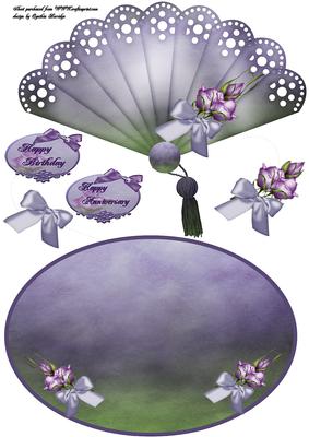 Lavender Fan Wobble Card