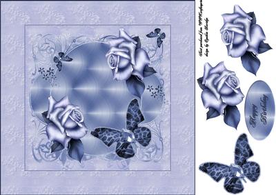 8x8 Blue Roses
