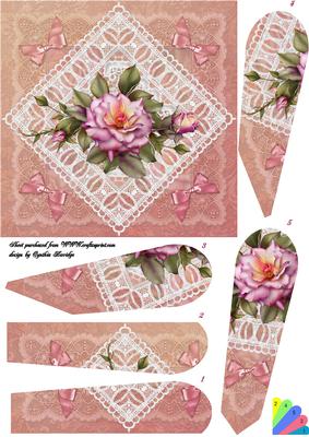 Pink Rose Fan Sheet