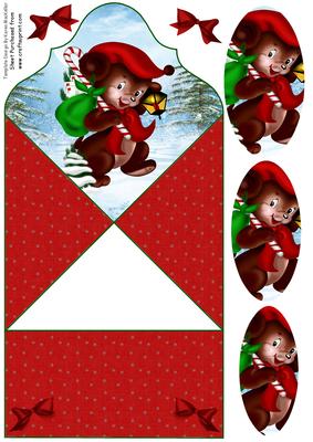 Christmas Mouse Spring Top Card
