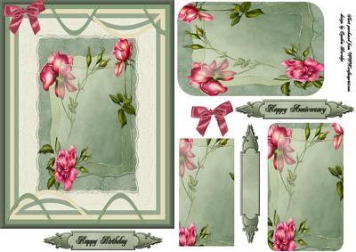 Pink Roses Wave Frame