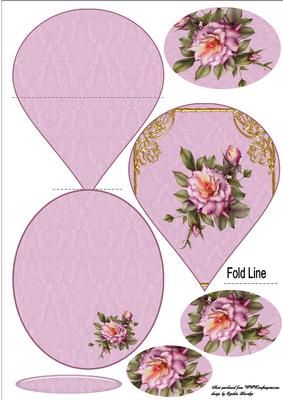 Pink Rose Tear Drop Easel