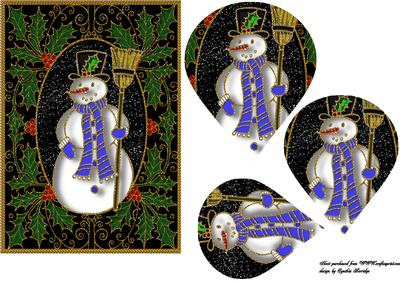 Christmas Snowman Holly Berry