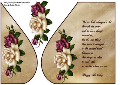 Roses Teardrop Birthday