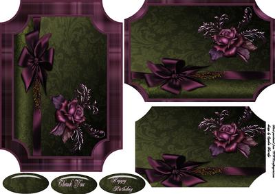 Purple Ribbon and Rose