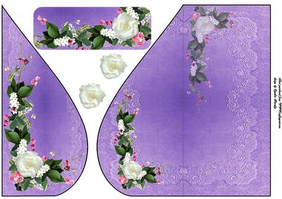 Lavender Teardrop with Flowers