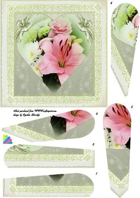 Lily and Rose Heart Fan