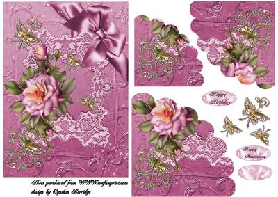 Butterflies and Pink Roses