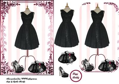 Black Dress and Handbag