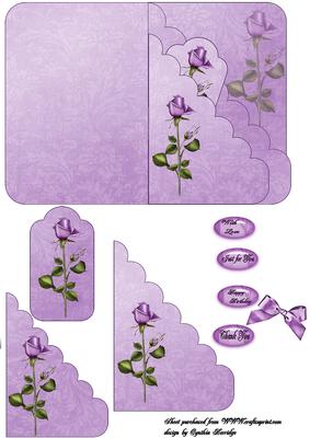 Lavender Rose Pocket and Tag