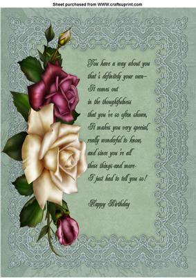 A4 Birthday Roses