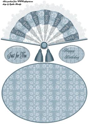 Blue Fan Wobble Card