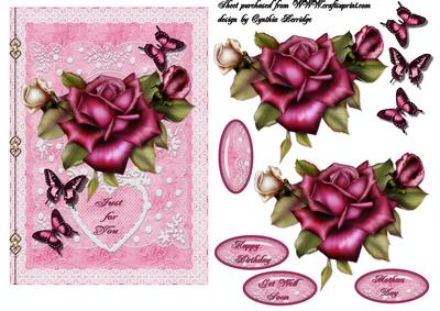 Rose and Lace Decoupage