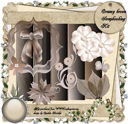 Creamy Brown Scrapbooking Page Kit