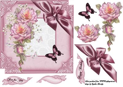 Roses Lace and Butterflies