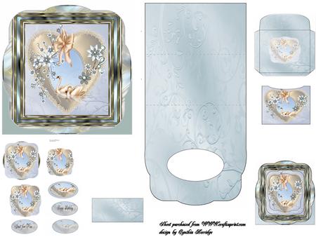 Wedding Heart Swans Fancy Easel