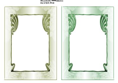 2 Green Artdeco Card Fronts