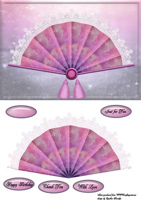 A5 Card Pink Fan