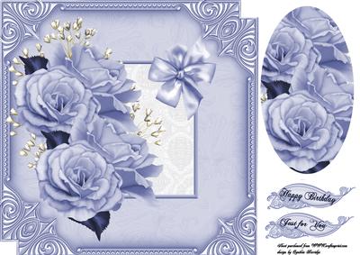 8x8 Blue Roses