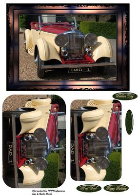Vintage Car Birthday or Fathers Day