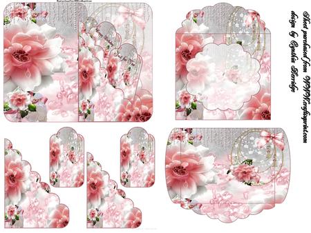 Pink Rose Pocket and Tags Kit