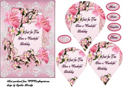 Pink Flowers Teardrop Pryamage