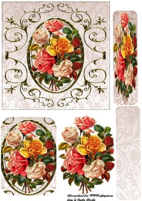 6x6 Gold Frame and Roses