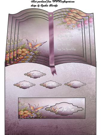 Butterfly and Flowers 4 Page Easel Card Kit