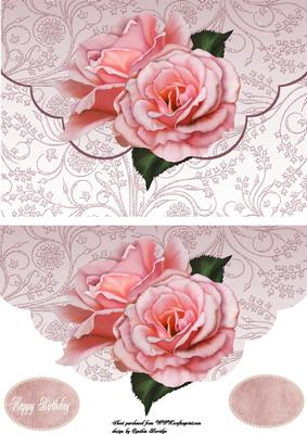 Pink Roses Envelope Card