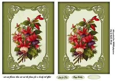 Frame and Flower to Decoupage