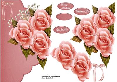 Pink Roses Envelope Decoupage