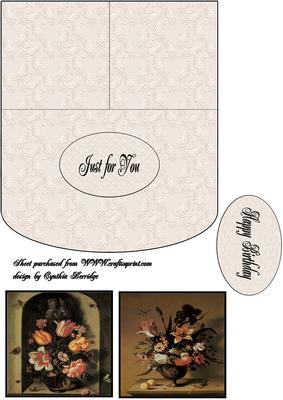Small Double Twist Easel Vintage Flowers
